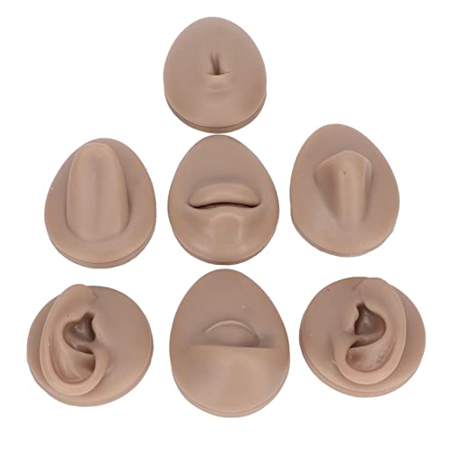 Dark Skin Silicone Body Piercing Practice Kit - 6PCS Simulation Set
