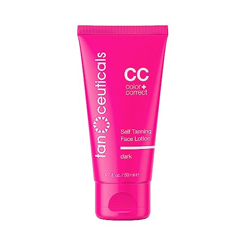 Dark Self Tanning Lotion for Face - Natural Sunless Tan with Coconut Scent - Long Lasting & Non-Clogging - 1.7 oz