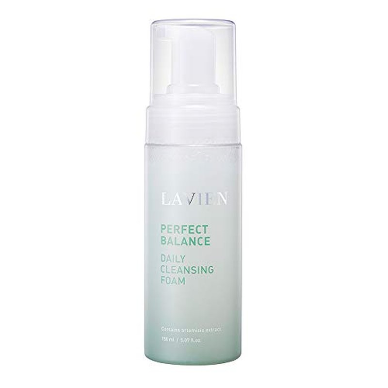 LAVIEN Perfect Balance Daily Cleansing Foam - Face Wash, Mild Bubble Foam Cleanser, Makeup Remover, All Skin Types - 5.97 Fl Oz. (150ml) Bottle