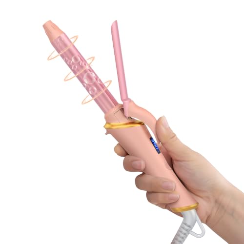 Mini Curling Iron 3/4 Inch for Beach Waves & Natural Curls, Dual Voltage, Pink