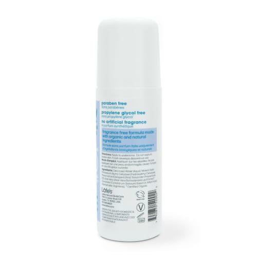 Lafe's Natural Deodorant Unscented 3oz Roll-On - 4 Pack, Aluminum & Baking Soda Free