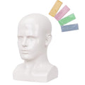 Bright White Male Mannequin Head 13.7 Inch Glossy Display Stand for Wigs & Hats - Lightmay