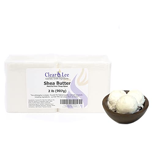 ClearLee Shea Butter Melt and Pour Soap Base Cosmetic Grade Natural Bar 2lb