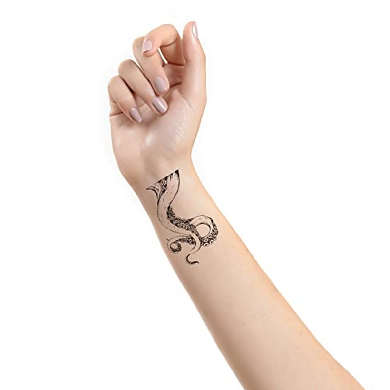 6 Sheets Temporary Tattoo Octopus Tentacles Fake tattoos Hand Tattoo design for Man Woman Adults teens