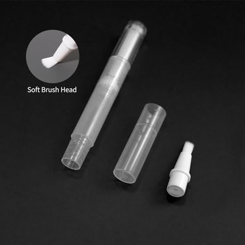 50 Pack 3ml Clear Twist Nail & Lip Oil Applicator Pens with Brush & Labels