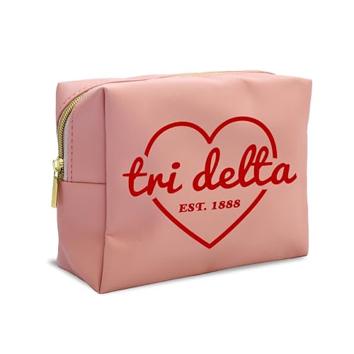 Water-Resistant Makeup Bag with Sorority Design - Travel Organizer for Women