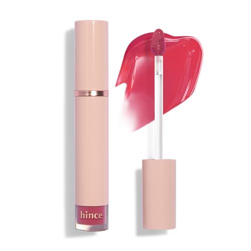 HINCE Mood Enhancer Water Liquid Glow - Non-Sticky & Waterproof Lip Stain for Women - Long Wearing Lip Gloss for Natural and Glass Glow - Moisturizing Liquid Makeup, 0.16 fl.oz. (CHERISHED)