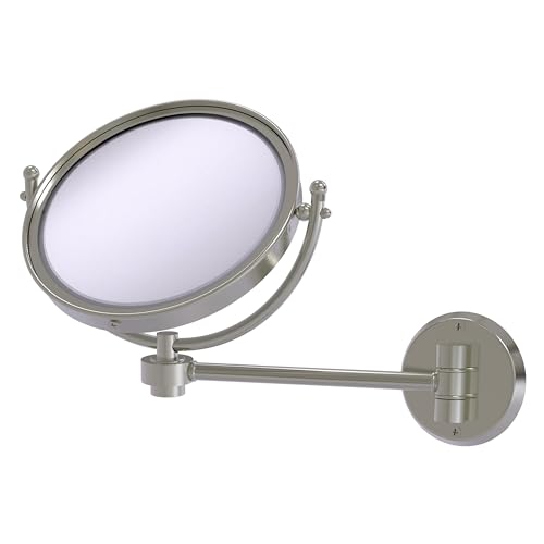 Allied Brass WM-5/4X-FER 8 Inch Wall Mounted Make-Up Mirror 4X Magnification, Fire Engine Red