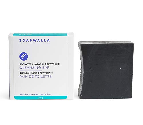 Soapwalla Activated Charcoal & Petitgrain Cleansing Bar - Vegan, All Skin Types