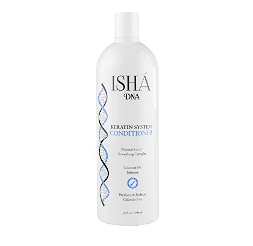 ISHA DNA Keratin Treatment System Conditioner 32 Fl Oz - Sulfate & Paraben-Free, Infused with Coconut Oil, Suitable for All Hair Types
