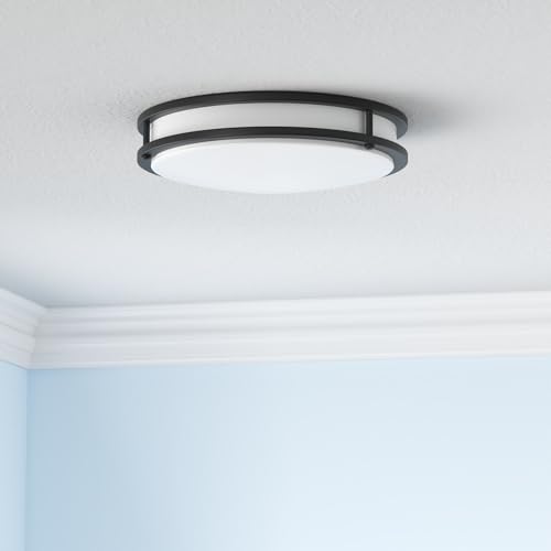 Hykolity 16-Inch Dimmable LED Flush Mount Ceiling Light Fixture - Oil-Rubbed Bronze