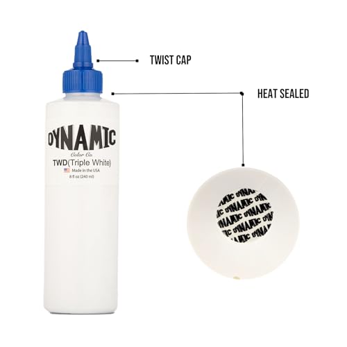 Dynamic Color Triple White Tattoo Ink, USA Made, 8 oz