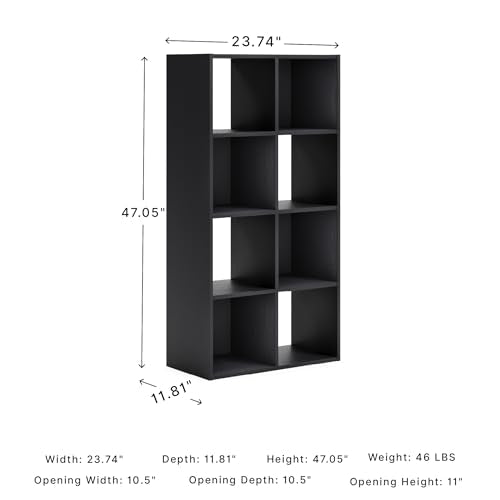 8 Cube Storage Organizer - Black Bookcase with Versatile Shelving - Variation of THIS Listing