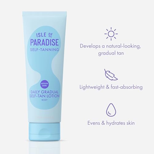 Isle Of Paradise Gradual Self Tanning Lotion Medium/Dark 8.45oz - Buildable, Hydrating