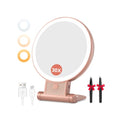 Auxmir Rechargeable 1X/30X Magnifying Makeup Mirror with Light - Rose Gold