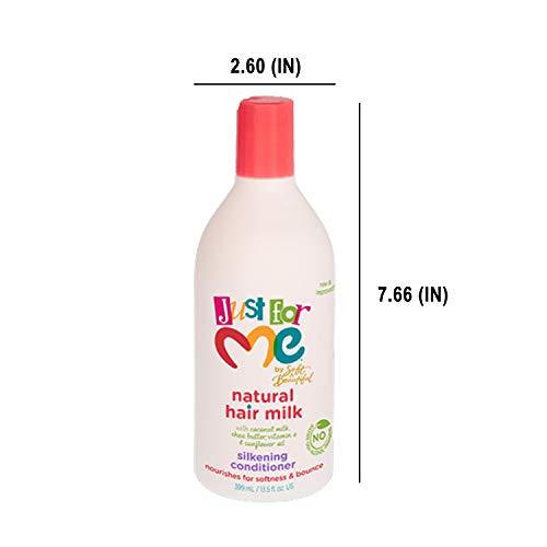 Just For Me Natural Hair Milk Silkening Conditioner, Nourishes For Softness & Bounce, With Coconut Milk, Shea Butter, Vitamin E & Sunflower Oil, 13.5 Ounce