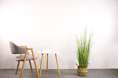 Artificial Plant 4ft Tall - 2 Pack Faux Grass with Flowers for Indoor Decor - Housewarming Gift