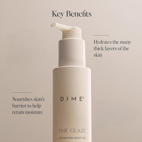 DIME Beauty Glaze Body Oil - Hydrating Dry Body Oil with Argan & Jojoba, 4 oz