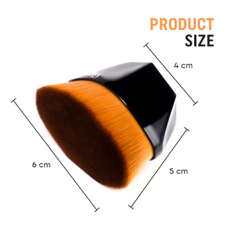 Foundation Makeup Brush, Kabuki Hexagon Face Blush Liquid Powder Foundation Brush for Blending Liquid, Cream or Flawless Powder Cosmetics (Black)