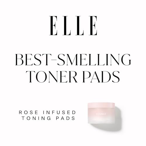 FEMMUE Rose Infused Face Toning Pads (60 Pack) | Daily Exfoliating Toner Cotton Rounds with Rose Water | Korean Skin Care