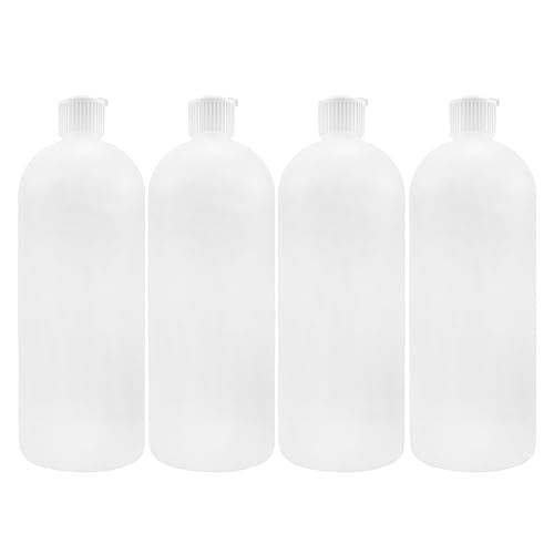 Cornucopia Brands 32oz Flip-Top Plastic Squeeze Bottles (4-Pack) XL Dilution Bottles for Shampoo & Dog Grooming
