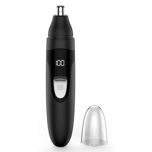 Nose Hair Trimmer Painless Rechargeable Ear and Eyebrow Trimmer Professional with Edge Blades (Black)