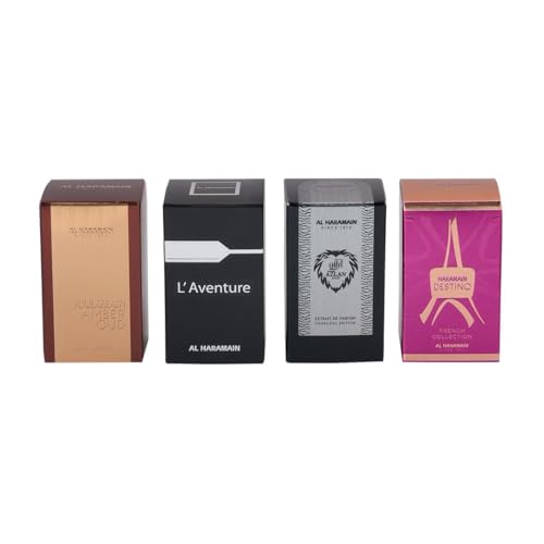 Luxury Fragrance Gift Set 4x10ml - Amber Oud Gold, L'Aventure & More - 0.33 Fl Oz