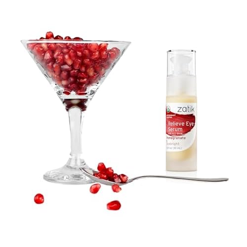 Zatik Naturals - Relieve Eye Serum with Pomegranate and Eyebright Antioxidant, USDA Certified Organic, Rekindle and Elevate Youthfulness Around Thin Areas of the Eyes, 1.0 fl oz, 30ml