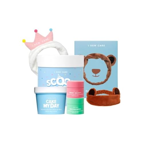 Wash-off Masks with Headband Set - Scoop Party + Face Wash Headband - Brown Bear, 1 Count Bundle