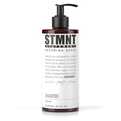 STMNT Grooming Goods Shampoo | SLS/SLES Sulfates Free | Activated Charcoal & Menthol | Removes Build Up | Fuller Feeling Hair
