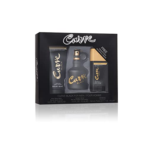 Curve Black Men’s 3-Piece Gift Set: Cologne, Deodorant & Aftershave Balm