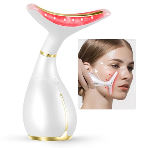 Ms.W White 3-in-1 Red Light Facial Massager for Face & Neck – LED, Thermal & Vibration