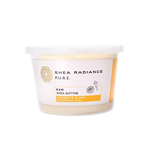 Shea Radiance P.U.R.E Raw Shea Butter - Orange & Clove, 14 oz - Natural Moisturizer for Skin & Hair, Sensitive Skin Care