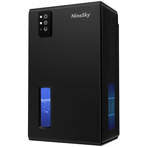 NineSky Black 1000 Sq.Ft Dehumidifier with 95oz Water Tank, Quiet & Smart Auto Shut-Off