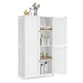 VASAGLE Floor Storage Cabinet with 4 Doors and Adjustable Shelves - Cloud White / 42.7"