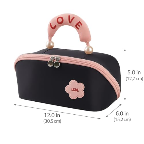 Travel Makeup Bag 12-Inch Wide-Open Clamshell Organizer Navy Blue - Lightweight & Secure