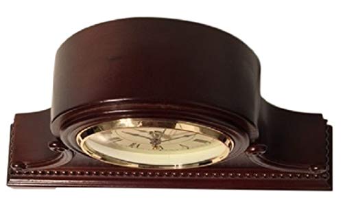 Wooden Mantel Clock with Roman Numerals - Silent Battery Operated Chiming Table Clock, Walnut Finish, 9x16x3 Inches