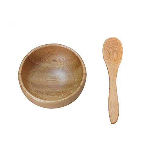 Eco Bamboo Mixing Bowl - Cute Miuni Small Facial Skin Care Mixing Bowl DIY Homemade Mini Cosmetic Tool Sets