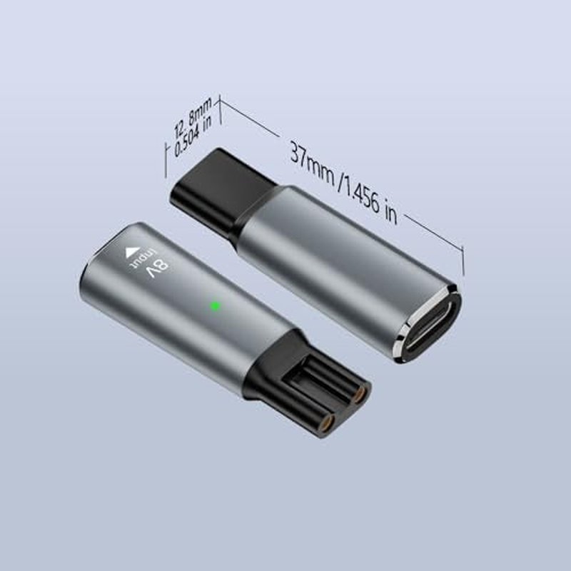 4.3V 5V 8V 15V Type-C Shaver Adapter Charging Converter, Suitable for Philips Norelco 7700/7500/7400 3500/5300 Series, OneBlade QP6520 QP6530 QP6510£¬ Equipped with a Charging Data Cable (8V)
