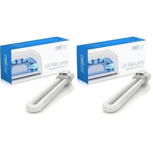 nailstar Replacement 9W U-Shaped 365nm Bulbs UV Nail Lamp Dryer - 8 Pack