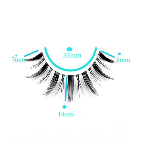 MIKIWI Manga Lashes Natural Look Japanese Style False Eyelashes 4 Pairs Spiky Anime Lashes Clear Band Cosplay Eyelashes