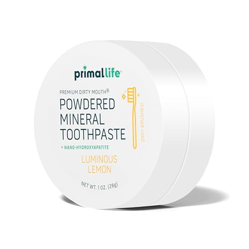 Natural Toothpowder for Oral Care - Lemon Flavored Vegan & Organic Tooth Cleaning Powder with Bentonite & Kaolin Clay - Supports Fresh Breath &
