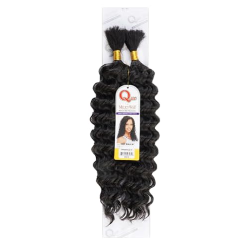 14 Inch Human Hair Braid - Off Black Deep Bulk Mastermix Variation