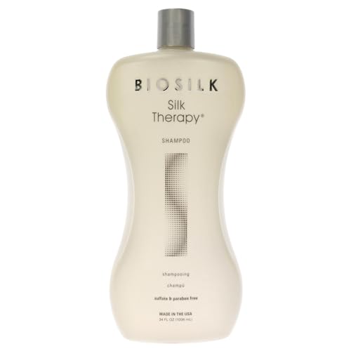 Silk Therapy Shampoo for All Hair Types 34oz - Gently Cleanses & Adds Shine