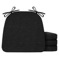IASEAHK Set of 4 Black 17x16 Inch Non-Slip Chair Cushions for Dining Chairs