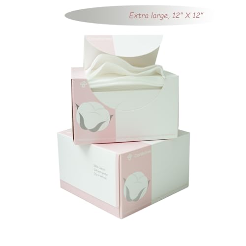 Extra Thick Cotton Face Cloths 12x12 Inches - 2 Pack, Highly Absorbent & Biodegradable