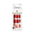KISS imPRESS Press-On Manicure Fake Nails ? Adore You, Short, Square, Red, Easy Press On, Chip Proof, Smudge Proof, Waterproof, No Dry Time, Comfortable & Secure, Super Hold Adhesive | 30 Count