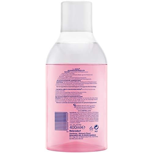 NIVEA MicellAIR Rose Touch Two-Phase Micellar Cleansing Water 400 ml ? Gentle Daily Makeup Remover & Face Cleanser with Rose Water, Hydrates and Refreshes Skin for All Skin Types