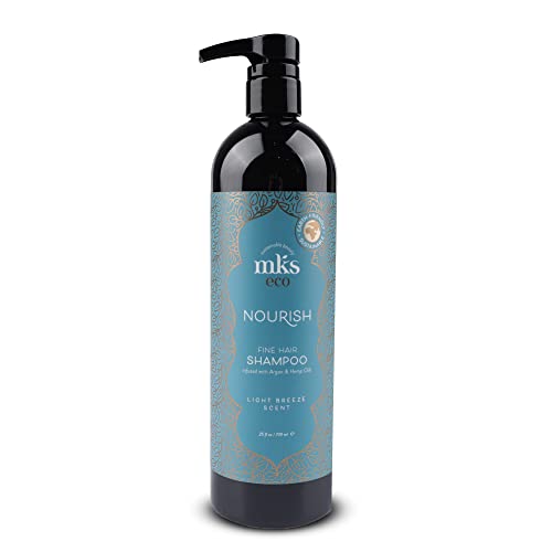 MKS eco Nourish Shampoo - Cleanses, Strengthens & Repairs - Ideal for Fine Hair, Safe for Color Treated Hair - Moroccan Argan Oil, Hemp Seed Oil - Vegan, Cruelty Free