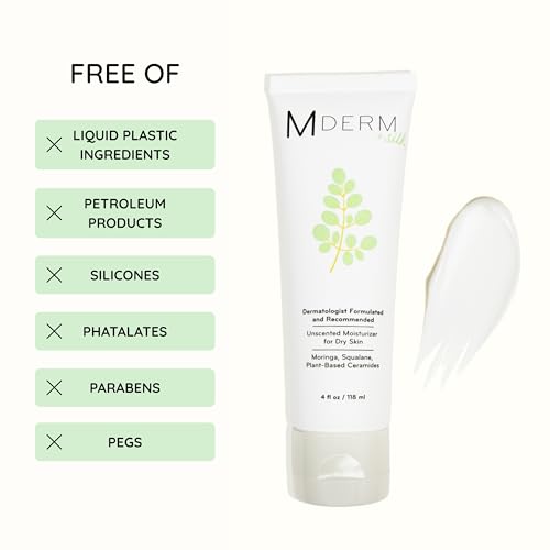 Moringa Body Moisturizer for Dry Skin | Dermatologist Created, EWG Verified, Fragrance Free, Safe for Sensitive Skin, Microplastic Free | Ceramides, niacinamide, + B-Silk¢â | 4.0 oz